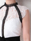 Andy/AN-OK2656/ワンピース/ミニドレス/ワンカラー/レース/タイトワンピース/ウエストリボン