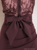 Andy/AN-OK2656/ワンピース/ミニドレス/ワンカラー/レース/タイトワンピース/ウエストリボン