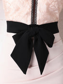 Andy/AN-OK2656/ワンピース/ミニドレス/ワンカラー/レース/タイトワンピース/ウエストリボン