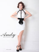 Andy/AN-OK2656/ワンピース/ミニドレス/ワンカラー/レース/タイトワンピース/ウエストリボン