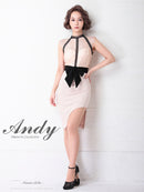 Andy/AN-OK2656/ワンピース/ミニドレス/ワンカラー/レース/タイトワンピース/ウエストリボン