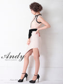 Andy/AN-OK2656/ワンピース/ミニドレス/ワンカラー/レース/タイトワンピース/ウエストリボン