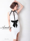 Andy/AN-OK2656/ワンピース/ミニドレス/ワンカラー/レース/タイトワンピース/ウエストリボン