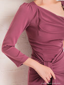 Andy/AN-OK2660/ワンピース/ミニドレス/ワンカラー/タイトワンピース/アシンメトリー