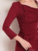 Andy/AN-OK2660/ワンピース/ミニドレス/ワンカラー/タイトワンピース/アシンメトリー