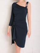 Andy/AN-OK2660/ワンピース/ミニドレス/ワンカラー/タイトワンピース/アシンメトリー