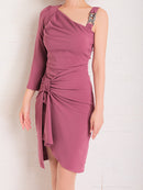 Andy/AN-OK2660/ワンピース/ミニドレス/ワンカラー/タイトワンピース/アシンメトリー