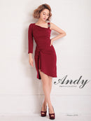 Andy/AN-OK2660/ワンピース/ミニドレス/ワンカラー/タイトワンピース/アシンメトリー