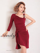 Andy/AN-OK2660/ワンピース/ミニドレス/ワンカラー/タイトワンピース/アシンメトリー