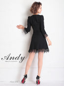 Andy/AN-OK2668/ワンピース/ミニドレス/ワンカラー/タイトワンピース/袖あり/スクエアネック/七分袖