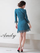Andy/AN-OK2668/ワンピース/ミニドレス/ワンカラー/タイトワンピース/袖あり/スクエアネック/七分袖