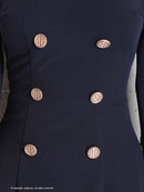 Andy/AN-OK2668/ワンピース/ミニドレス/ワンカラー/タイトワンピース/袖あり/スクエアネック/七分袖