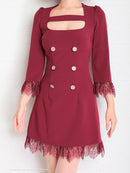 Andy/AN-OK2668/ワンピース/ミニドレス/ワンカラー/タイトワンピース/袖あり/スクエアネック/七分袖