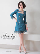 Andy/AN-OK2668/ワンピース/ミニドレス/ワンカラー/タイトワンピース/袖あり/スクエアネック/七分袖