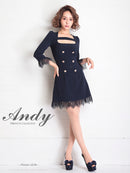 Andy/AN-OK2668/ワンピース/ミニドレス/ワンカラー/タイトワンピース/袖あり/スクエアネック/七分袖