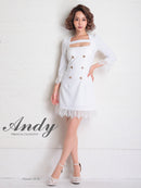 Andy/AN-OK2668/ワンピース/ミニドレス/ワンカラー/タイトワンピース/袖あり/スクエアネック/七分袖