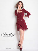 Andy/AN-OK2668/ワンピース/ミニドレス/ワンカラー/タイトワンピース/袖あり/スクエアネック/七分袖