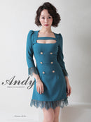 Andy/AN-OK2668/ワンピース/ミニドレス/ワンカラー/タイトワンピース/袖あり/スクエアネック/七分袖
