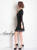 Andy/AN-OK2668/ワンピース/ミニドレス/ワンカラー/タイトワンピース/袖あり/スクエアネック/七分袖