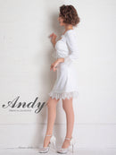 Andy/AN-OK2668/ワンピース/ミニドレス/ワンカラー/タイトワンピース/袖あり/スクエアネック/七分袖