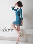 Andy/AN-OK2668/ワンピース/ミニドレス/ワンカラー/タイトワンピース/袖あり/スクエアネック/七分袖