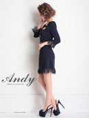 Andy/AN-OK2668/ワンピース/ミニドレス/ワンカラー/タイトワンピース/袖あり/スクエアネック/七分袖