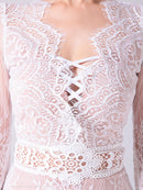 Andy/AN-OK2673/ワンピース/ミニドレス/ワンカラー/タイトワンピース/総レース/袖あり/長袖ワンピース