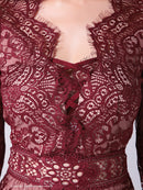 Andy/AN-OK2673/ワンピース/ミニドレス/ワンカラー/タイトワンピース/総レース/袖あり/長袖ワンピース