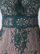 Andy/AN-OK2673/ワンピース/ミニドレス/ワンカラー/タイトワンピース/総レース/袖あり/長袖ワンピース