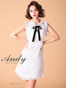 Andy/AN-OK2681/ワンピース/ミニドレス/タイトワンピース/ツイード/リボン/同伴ワンピース