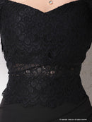 Andy/AN-OK2685/ワンピース/ミニドレス/タイトワンピース/アクセサリー付き/袖あり/レース/ワンカラー