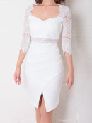 Andy/AN-OK2685/ワンピース/ミニドレス/タイトワンピース/アクセサリー付き/袖あり/レース/ワンカラー