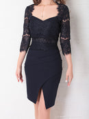 Andy/AN-OK2685/ワンピース/ミニドレス/タイトワンピース/アクセサリー付き/袖あり/レース/ワンカラー