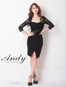 Andy/AN-OK2685/ワンピース/ミニドレス/タイトワンピース/アクセサリー付き/袖あり/レース/ワンカラー