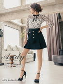 Andy/AN-OK2691/ワンピース/ミニドレス/バイカラー/キャバドレス/プリーツ/ラストワン/袖あり/貴咲モエカさん着用