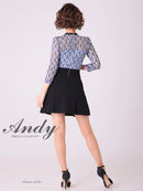 Andy/AN-OK2691/ワンピース/ミニドレス/バイカラー/キャバドレス/プリーツ/ラストワン/袖あり/貴咲モエカさん着用