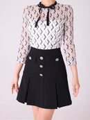 Andy/AN-OK2691/ワンピース/ミニドレス/バイカラー/キャバドレス/プリーツ/ラストワン/袖あり/貴咲モエカさん着用