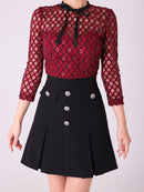 Andy/AN-OK2691/ワンピース/ミニドレス/バイカラー/キャバドレス/プリーツ/ラストワン/袖あり/貴咲モエカさん着用