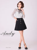 Andy/AN-OK2691/ワンピース/ミニドレス/バイカラー/キャバドレス/プリーツ/ラストワン/袖あり/貴咲モエカさん着用