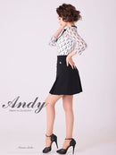 Andy/AN-OK2691/ワンピース/ミニドレス/バイカラー/キャバドレス/プリーツ/ラストワン/袖あり/貴咲モエカさん着用