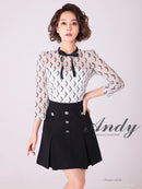 Andy/AN-OK2691/ワンピース/ミニドレス/バイカラー/キャバドレス/プリーツ/ラストワン/袖あり/貴咲モエカさん着用