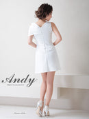Andy/AN-OK2709/ワンピース/ミニドレス/キャバドレス/アシンメトリー/ワンカラー/Aライン/台形スカート