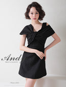 Andy/AN-OK2709/ワンピース/ミニドレス/キャバドレス/アシンメトリー/ワンカラー/Aライン/台形スカート