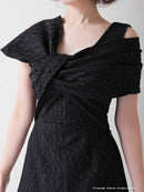 Andy/AN-OK2709/ワンピース/ミニドレス/キャバドレス/アシンメトリー/ワンカラー/Aライン/台形スカート