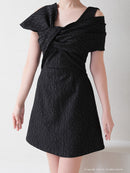 Andy/AN-OK2709/ワンピース/ミニドレス/キャバドレス/アシンメトリー/ワンカラー/Aライン/台形スカート