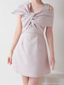 Andy/AN-OK2709/ワンピース/ミニドレス/キャバドレス/アシンメトリー/ワンカラー/Aライン/台形スカート