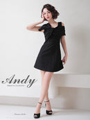 Andy/AN-OK2709/ワンピース/ミニドレス/キャバドレス/アシンメトリー/ワンカラー/Aライン/台形スカート