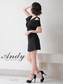 Andy/AN-OK2709/ワンピース/ミニドレス/キャバドレス/アシンメトリー/ワンカラー/Aライン/台形スカート