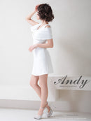 Andy/AN-OK2709/ワンピース/ミニドレス/キャバドレス/アシンメトリー/ワンカラー/Aライン/台形スカート