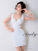 Andy/AN-OK2717/ワンピース/ミニドレス/ワンカラー/タイトワンピース/袖あり/ひかり着用